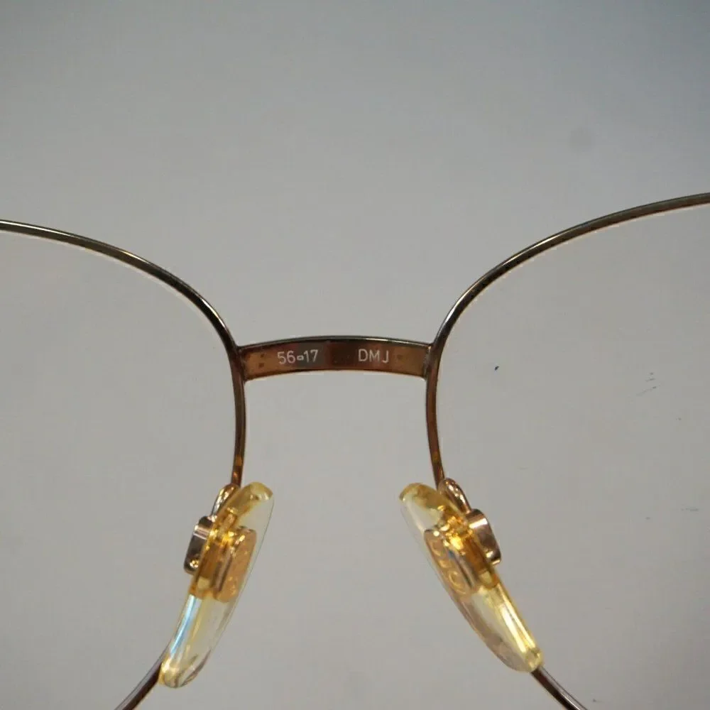Metzler Germany Signee Eyeglasses Frames Pink Gold Vintage 1970 Demo Lens 56-17